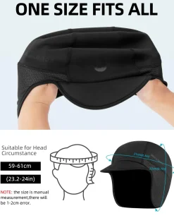 ROCKBROS Winter Cycling Caps for Men Women Windproof Hat with Sun Visor Under Helmet Liner