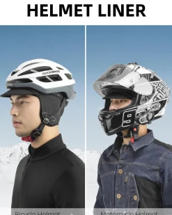 ROCKBROS Winter Cycling Caps for Men Women Windproof Hat with Sun Visor Under Helmet Liner