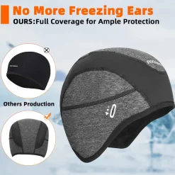 ROCKBROS Winter Cycling Caps for Men Women Windproof Hat with Sun Visor Under Helmet Liner