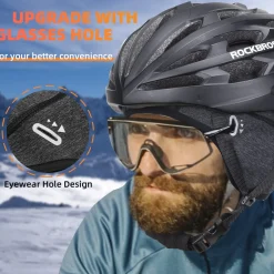 ROCKBROS Winter Cycling Caps for Men Women Windproof Hat with Sun Visor Under Helmet Liner