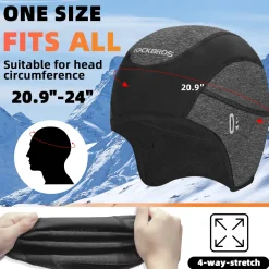 ROCKBROS Winter Cycling Caps for Men Women Windproof Hat with Sun Visor Under Helmet Liner