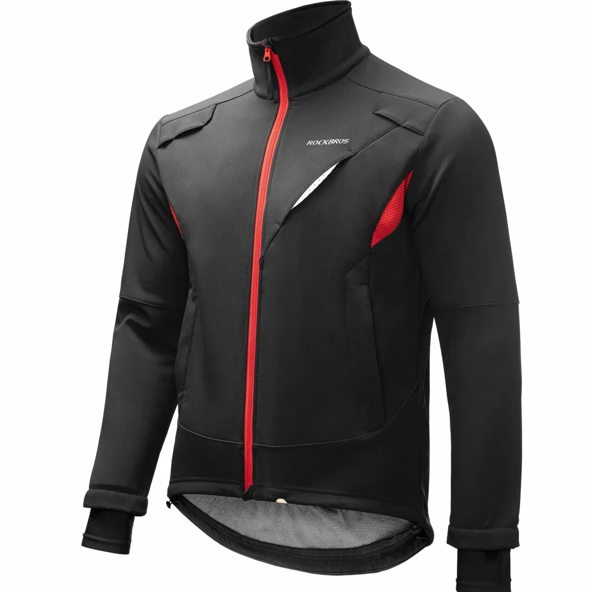 ROCKBROS Winter Cycling Jacket Thermal Fleece Windproof Jacket Running Biking Hiking