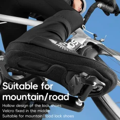 ROCKBROS Winter Cycling Shoe Covers, Thermal Windproof, Water-Resistant Overshoes