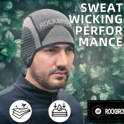 ROCKBROS Winter Cycling Skull Cap Thermal Helmet Liner with Earflaps for Men Women