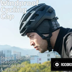 ROCKBROS Winter Cycling Skull Cap Thermal Helmet Liner with Earflaps for Men Women