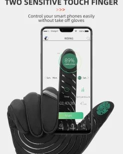 ROCKBROS Winter Cycling Thermal Running Ski Touchscreen Snow Gloves for Outdoor Sports
