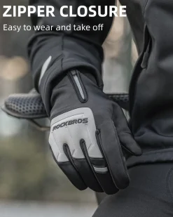 ROCKBROS Winter Cycling Thermal Running Ski Touchscreen Snow Gloves for Outdoor Sports