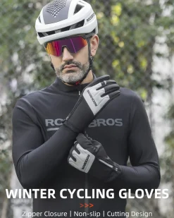 ROCKBROS Winter Cycling Thermal Running Ski Touchscreen Snow Gloves for Outdoor Sports