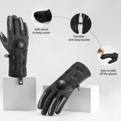 ROCKBROS Winter Gloves for Men Full Finger Touchscreen Cycling Gloves for Hiking Motorcycle
