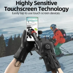 ROCKBROS Winter Gloves for Men Full Finger Touchscreen Cycling Gloves for Hiking Motorcycle