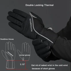 ROCKBROS Winter Gloves for Men Women Winter Cycling Gloves Windproof