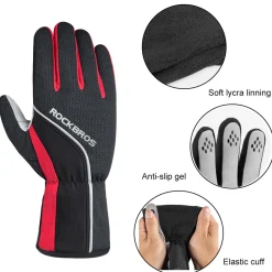 ROCKBROS Winter Gloves for Men Women Winter Cycling Gloves Windproof