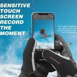 ROCKBROS Winter Ski Gloves Waterproof 3M Thinsulate Touch Screen Thermal Gloves for Men Women