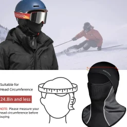 ROCKBROS Winter Ski Mask with Filter Pocket, Full Face Balaclava for Men Women