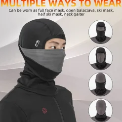 ROCKBROS Winter Ski Mask with Filter Pocket, Full Face Balaclava for Men Women