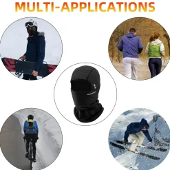 ROCKBROS Winter Ski Mask with Filter Pocket, Full Face Balaclava for Men Women