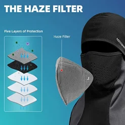 ROCKBROS Winter Ski Mask with Filter Pocket, Full Face Balaclava for Men Women