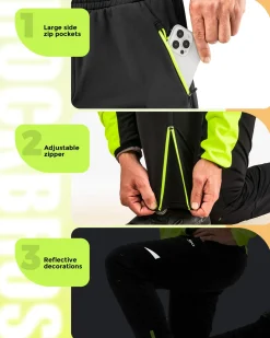 ROCKBROS Winter Thermal Tights Windproof Bike Cycling Pants for Running Outdoor Hiking Gear