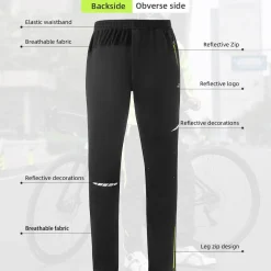 ROCKBROS Winter Thermal Tights Windproof Bike Cycling Pants for Running Outdoor Hiking Gear