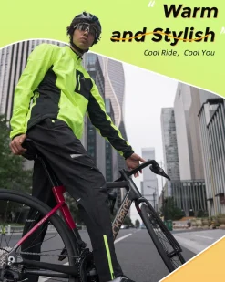 ROCKBROS Winter Thermal Tights Windproof Bike Cycling Pants for Running Outdoor Hiking Gear