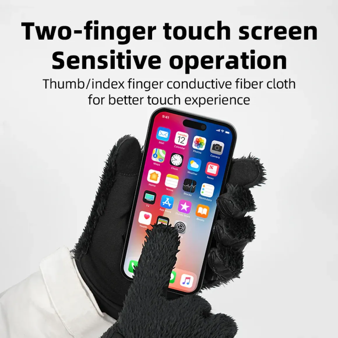 ROCKBROS Winter Touch Screen Plush Warm Gloves for Men Women
