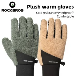 ROCKBROS Winter Touch Screen Plush Warm Gloves for Men Women
