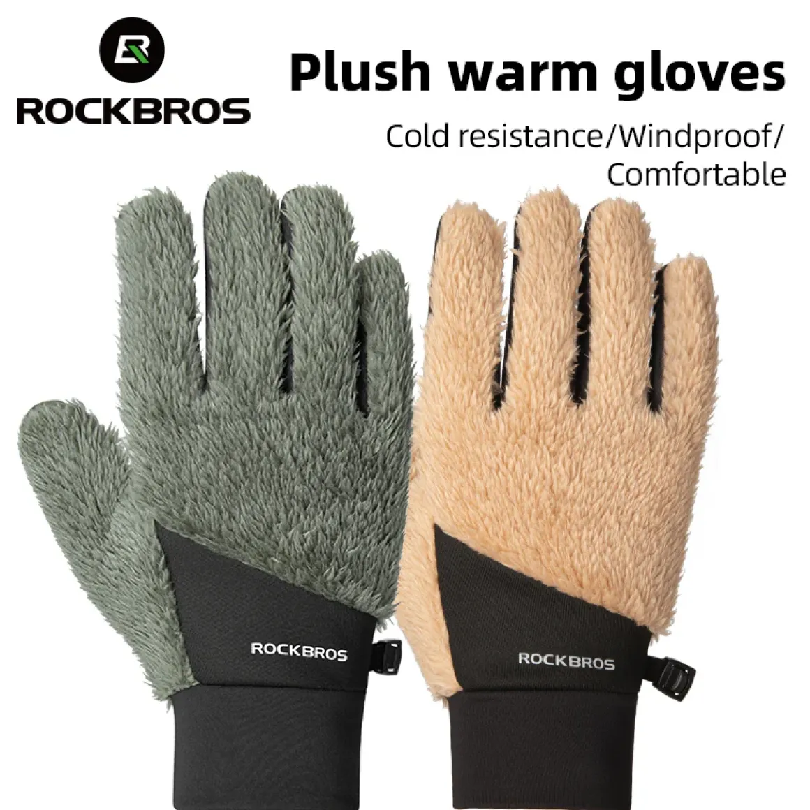 ROCKBROS Winter Touch Screen Plush Warm Gloves for Men Women