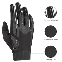 ROCKBROS Winter Windproof Silicone Full-Finger Cycling Gloves