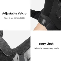 ROCKBROS Winter Windproof Silicone Full-Finger Cycling Gloves