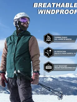 ROCKBROS Winter Windproof Thermal Fleece Balaclava Ski Mask for Men Women