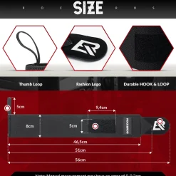 ROCKBROS 22” Wrist Wraps with Thumb Loop Premium Quality for Weightlifting