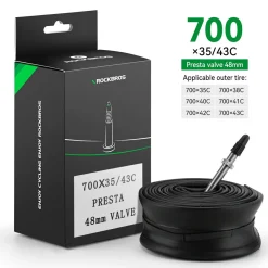 ROCKBROS 700X23/25/28/35C Road Bike Inner Tube 48mm Presta/Schrader Valve High Self Sealing Butyl Rubber