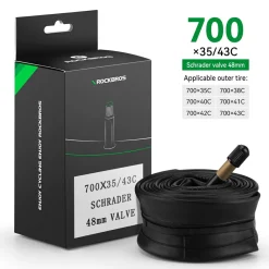 ROCKBROS 700X23/25/28/35C Road Bike Inner Tube 48mm Presta/Schrader Valve High Self Sealing Butyl Rubber