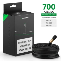 ROCKBROS 700X23/25/28/35C Road Bike Inner Tube 48mm Presta/Schrader Valve High Self Sealing Butyl Rubber