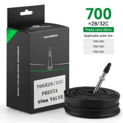 ROCKBROS 700X23/25/28/35C Road Bike Inner Tube 48mm Presta/Schrader Valve High Self Sealing Butyl Rubber
