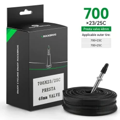 ROCKBROS 700X23/25/28/35C Road Bike Inner Tube 48mm Presta/Schrader Valve High Self Sealing Butyl Rubber