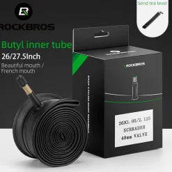 ROCKBROS 26'/27.5'X1.95/2.125 Mountain Bike Inner Tube 48mm Presta/Schrader Valve High Self Sealing Butyl Rubber