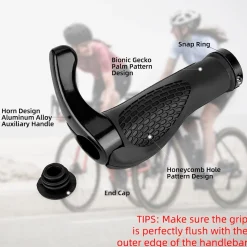Single Lock-on Bike Grips Ergonomic Non-Slip Rubber
