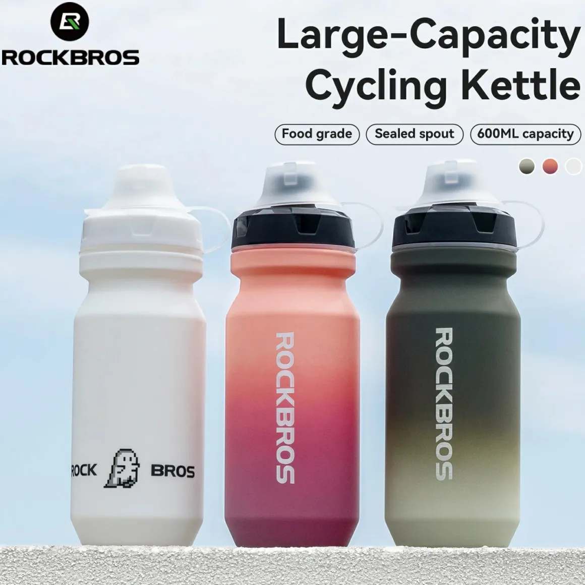 Skin-Feeling Bike Bottle with Pull-Top Lid – Lightweight Leakproof 600/750ml