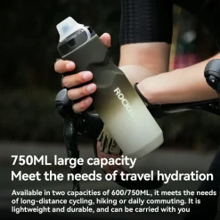 Skin-Feeling Bike Bottle with Pull-Top Lid – Lightweight Leakproof 600/750ml