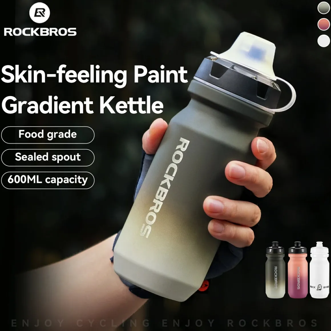 Skin-Feeling Bike Bottle with Pull-Top Lid – Lightweight Leakproof 600/750ml