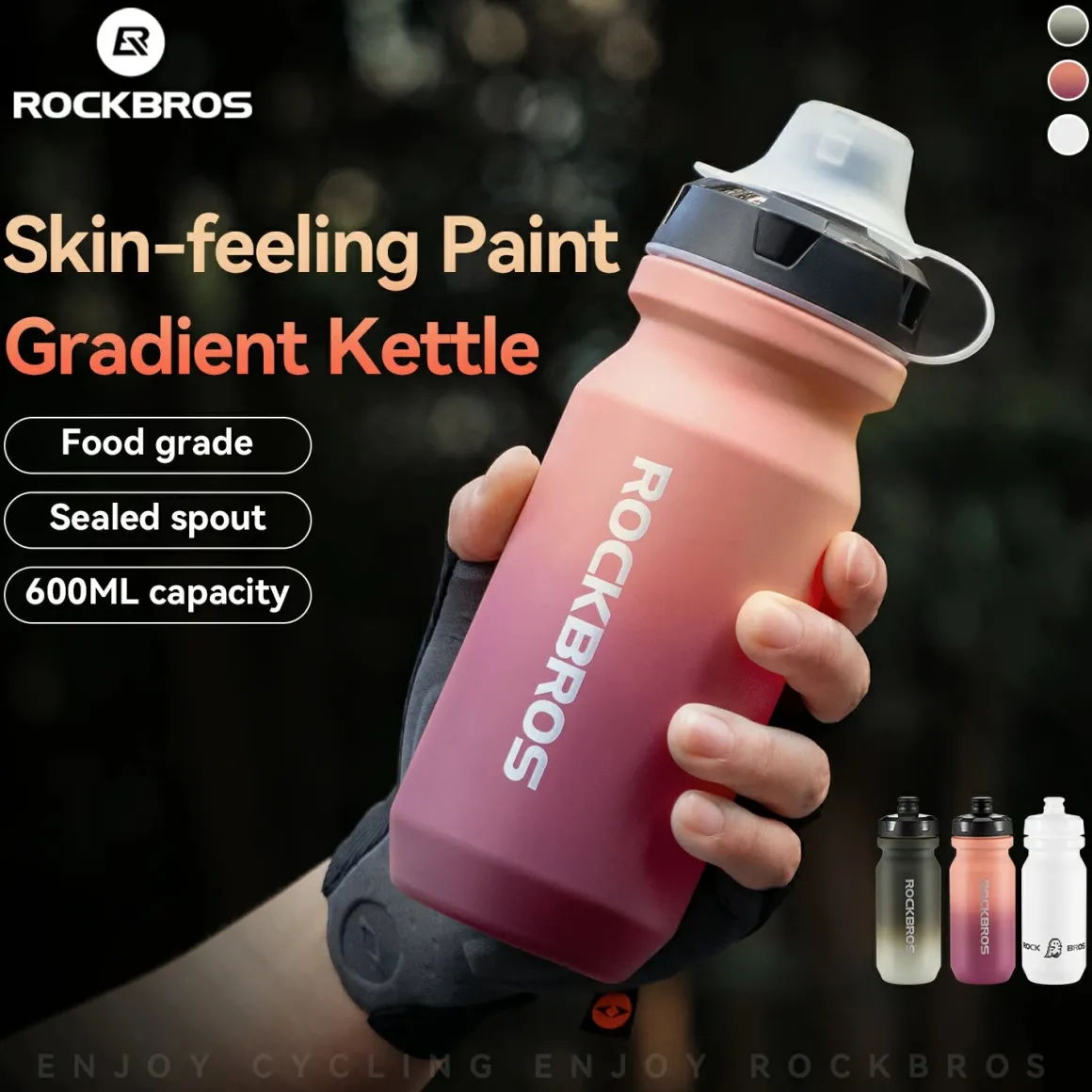 Skin-Feeling Bike Bottle with Pull-Top Lid – Lightweight Leakproof 600/750ml