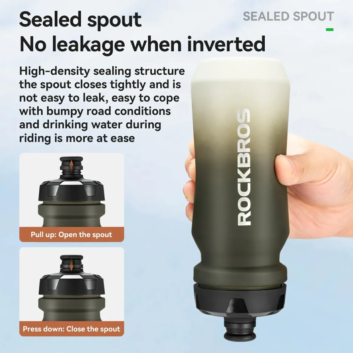 Skin-Feeling Bike Bottle with Pull-Top Lid – Lightweight Leakproof 600/750ml