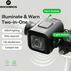 SKL01 Electric Bike Horn Front Light Horn and Light 2-in-1 450lm 2300mAh