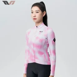 TVI Cycling Jersey Fleece Long Sleeve for 41–68 °F-Fantasy Pink