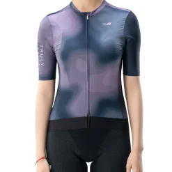 TVI Women’s Cycling Jersey Breathable Short Sleeve Navy Blue