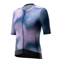 TVI Women’s Cycling Jersey Breathable Short Sleeve Navy Blue
