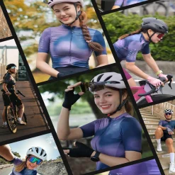TVI Women’s Cycling Jersey Breathable Short Sleeve Navy Blue