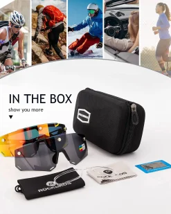 Unisex Polarized Cycling Glasses with 2 Replaceable Lenses