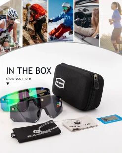 Unisex Polarized Cycling Glasses with 2 Replaceable Lenses